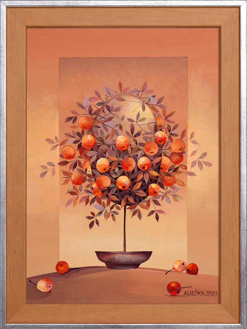 Paradise Apples original painting by Aurika. Miniature