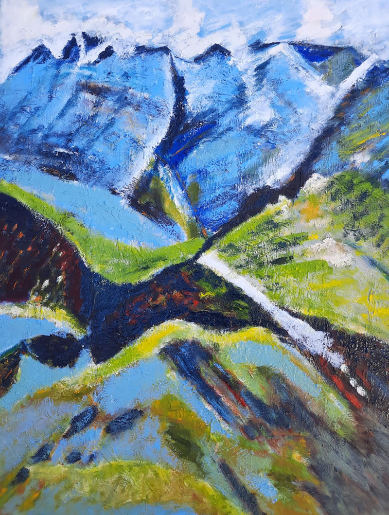 Gitas Markutis tapytas paveikslas Dar kartą mėlynieji kalnai, Peizažai , paveikslai internetu