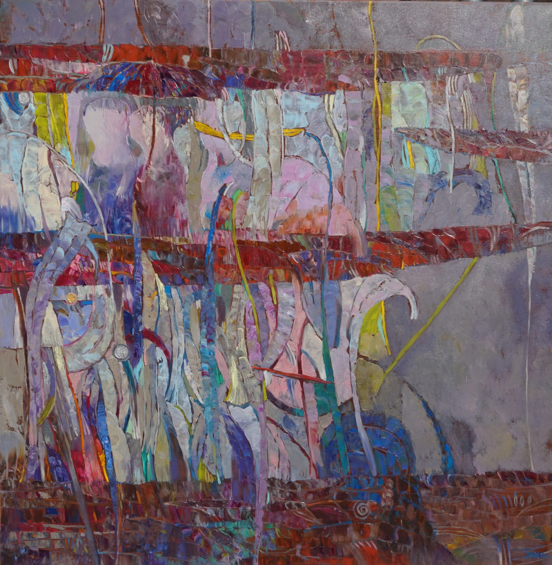Šarūnas Šarkauskas tapytas paveikslas Pokalbis, Abstrakti tapyba , paveikslai internetu
