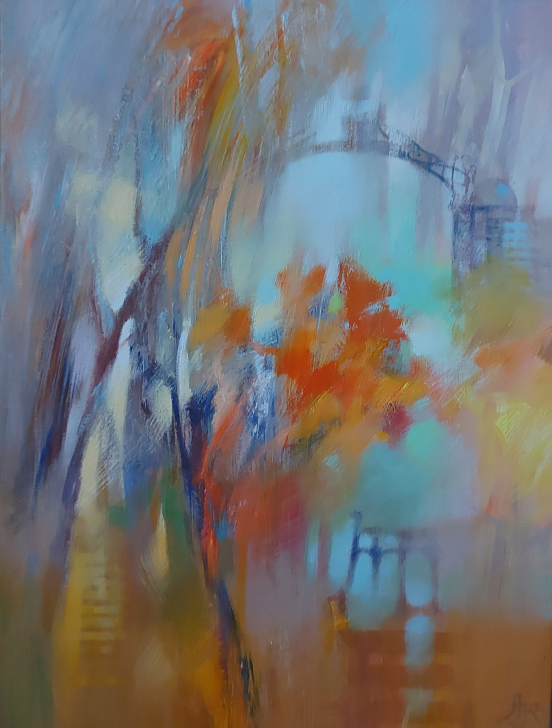 Aistė Jurgilaitė tapytas paveikslas Sename parke, Abstrakti tapyba , paveikslai internetu