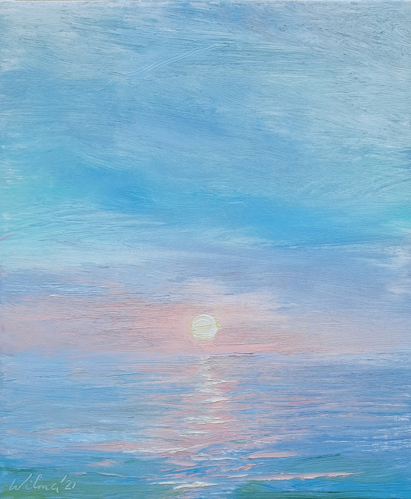 Sunset original painting by Vilma Vasiliauskaitė. Calm paintings