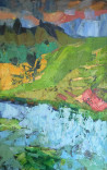 Ugnius Motiejūnas tapytas paveikslas Rūko įtrūkimai, Abstrakti tapyba , paveikslai internetu