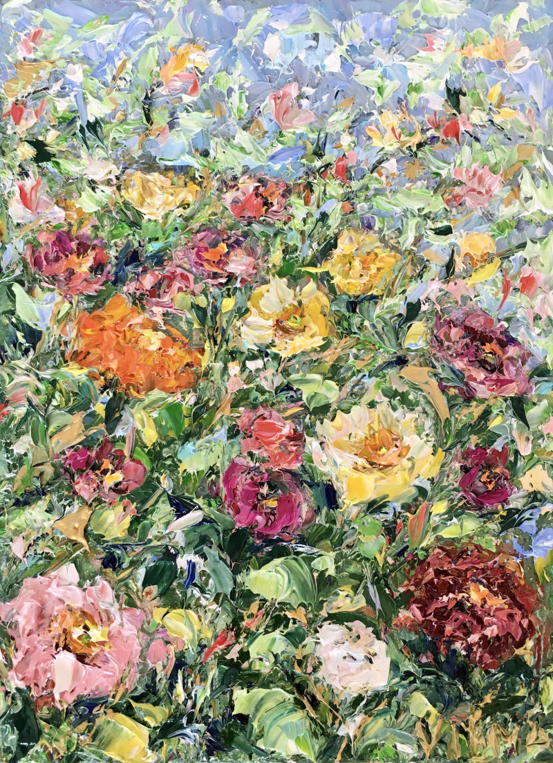 Strawflowers original painting by Vilma Gataveckienė. Flowers