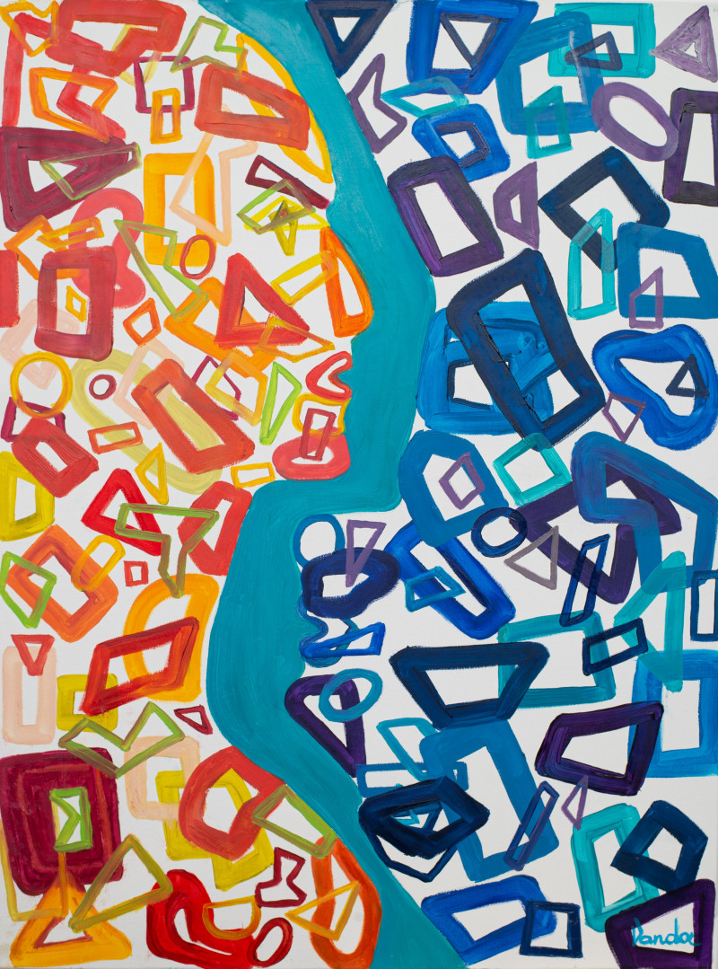 Vanda Kaminskienė tapytas paveikslas Ji ir Jis, Abstrakti tapyba , paveikslai internetu