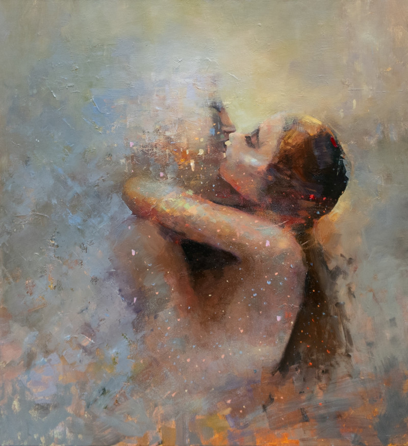 A Kiss original painting by Aleksandr Jerochin. Freed Fantasy
