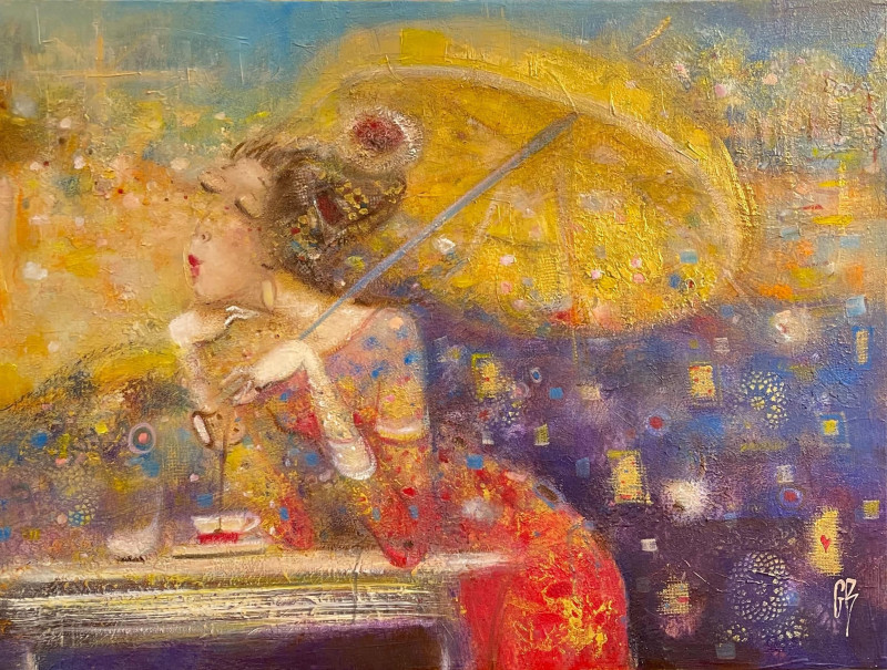 Genutė Burbaitė tapytas paveikslas Laimės žvaigždė, Fantastiniai paveikslai , paveikslai internetu