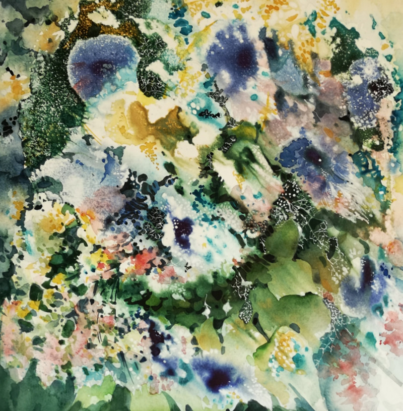 Eglė Lipinskaitė tapytas paveikslas Sklendžianti bobų vasara, Abstrakti tapyba , paveikslai internetu