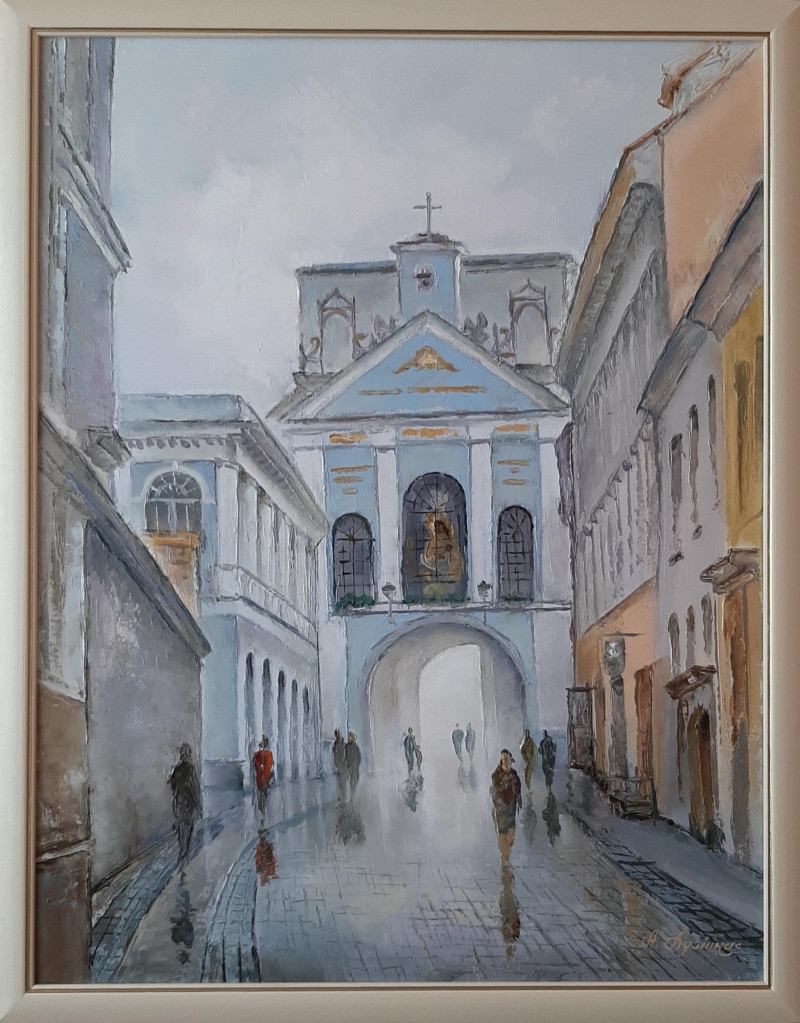 Gate of Dawn original painting by Aleksandras Lysiukas. Paintings with Vilnius (Vilnius)