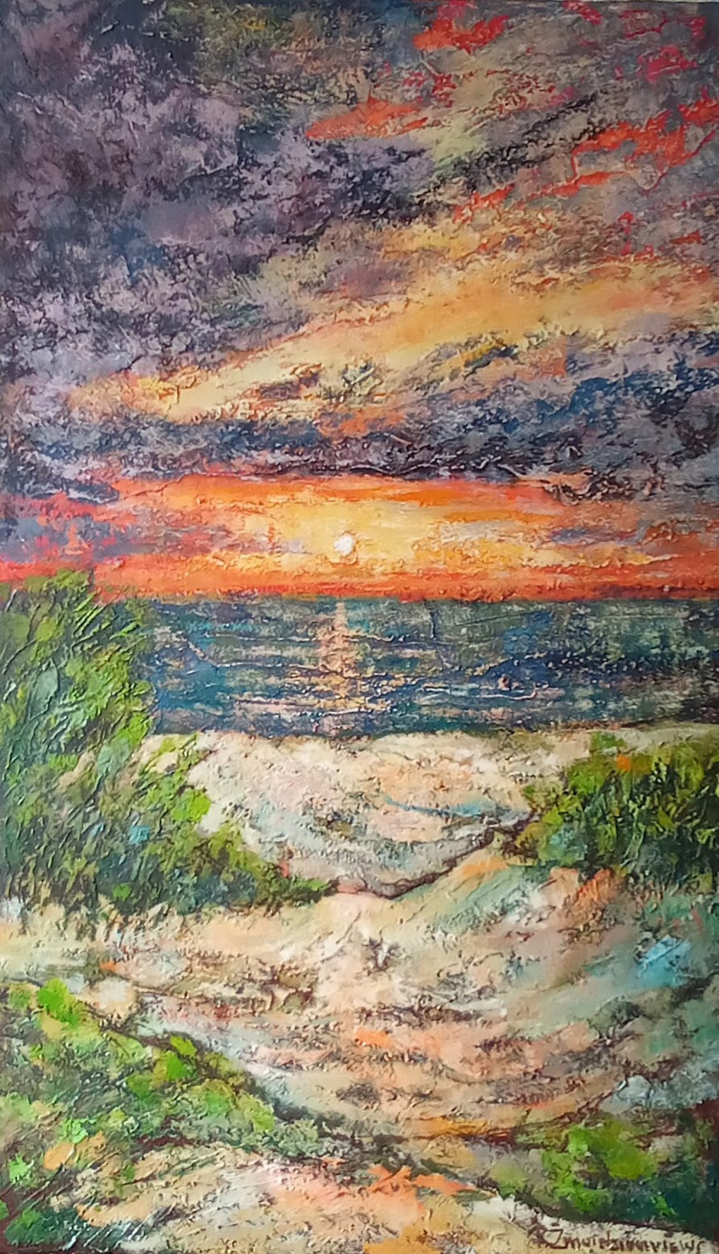 Sunset original painting by Romas Žmuidzinavičius. Landscapes