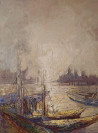 Simonas Gutauskas tapytas paveikslas Rūkas žvejų uoste, Meno kolekcionieriams , paveikslai internetu