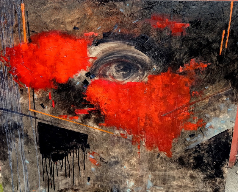 Raimundas Dzimidavičius tapytas paveikslas Pasaulio sukūrimas, Abstrakti tapyba , paveikslai internetu
