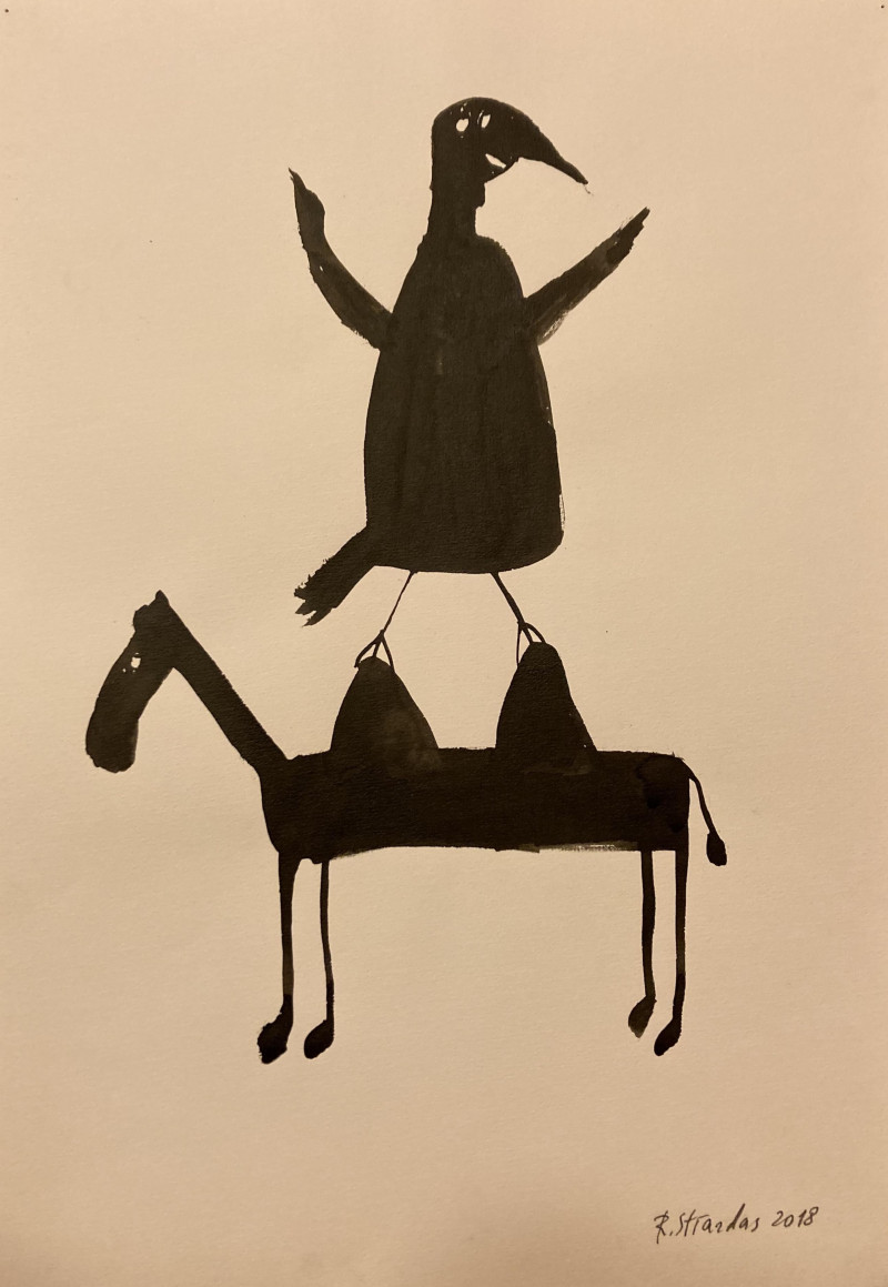 Robertas Strazdas tapytas paveikslas Kas čia kupranugaris?, Animalistiniai paveikslai , paveikslai internetu