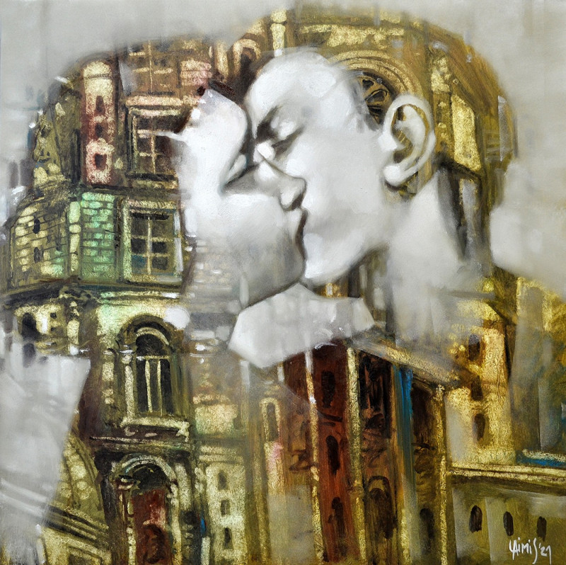 Laimonas Šmergelis tapytas paveikslas Miesto aistra, Urbanistinė tapyba , paveikslai internetu