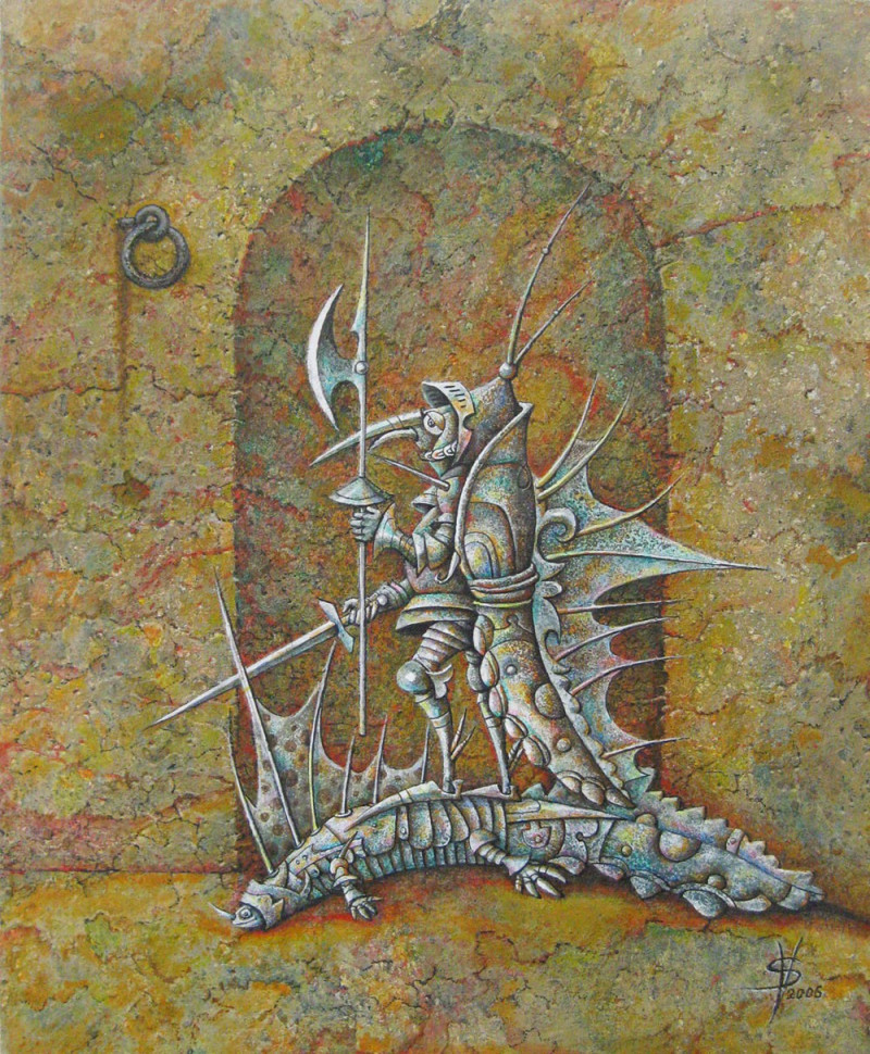 Viktoras Šatunovas tapytas paveikslas Sargybinis, Tapyba akrilu , paveikslai internetu