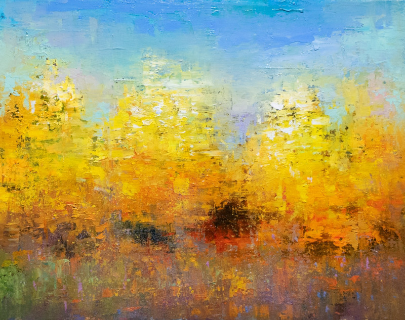 Gold Autumn original painting by Aleksandr Jerochin. Abstract Paintings