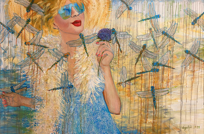 Angelija Eidukienė tapytas paveikslas Laumžirgių fėja, Fantastiniai paveikslai , paveikslai internetu