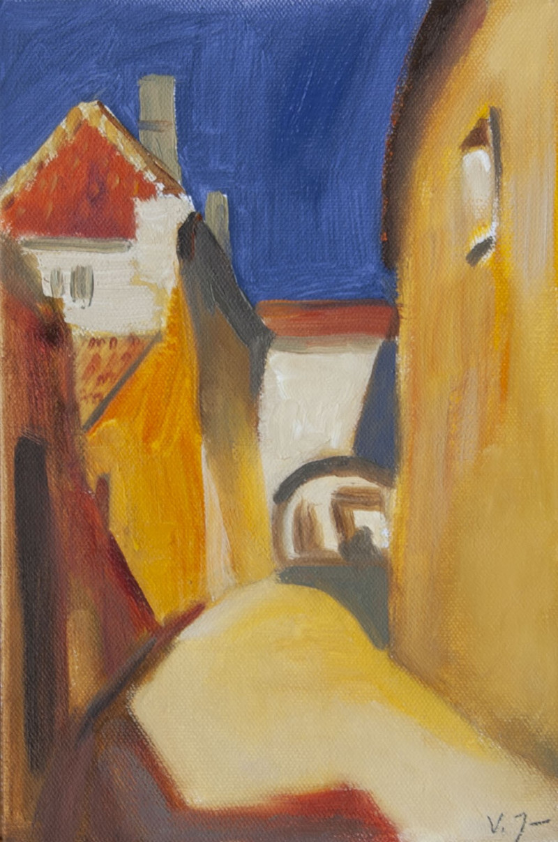 Vidmantas Jažauskas tapytas paveikslas Skapo gatvė, Urbanistinė tapyba , paveikslai internetu