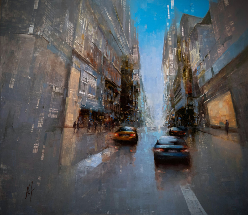 Day Journey original painting by Aleksandr Jerochin. Urbanistic - Cityscape