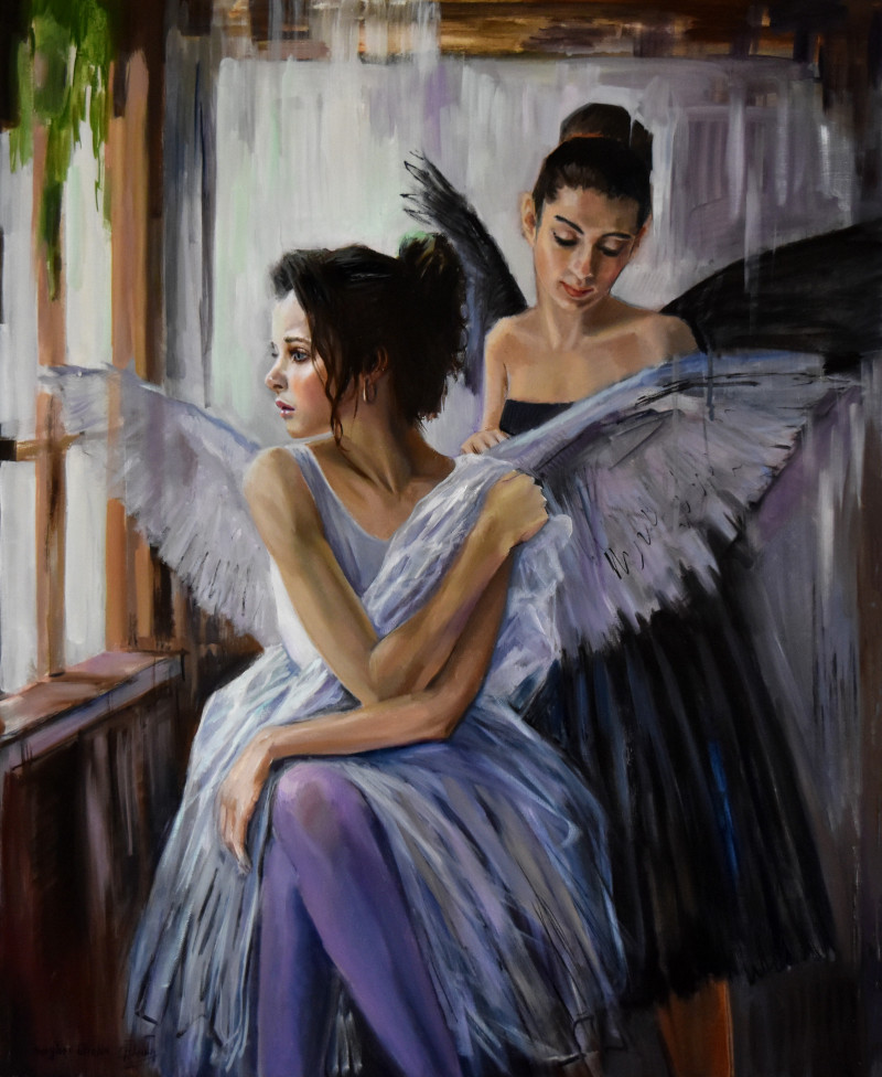 Serghei Ghetiu tapytas paveikslas Baleto angelai, Tapyba su žmonėmis , paveikslai internetu