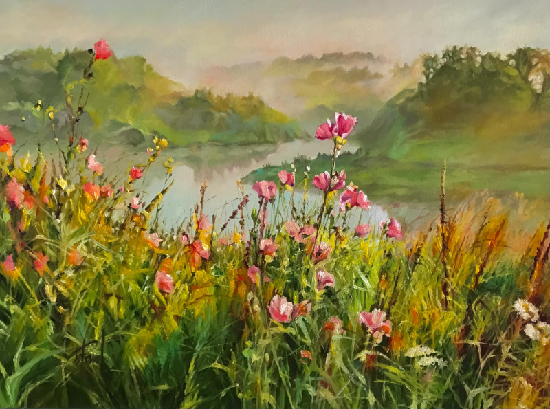 Sigita Paulauskienė tapytas paveikslas Prie upės, Žolynų kolekcija , paveikslai internetu