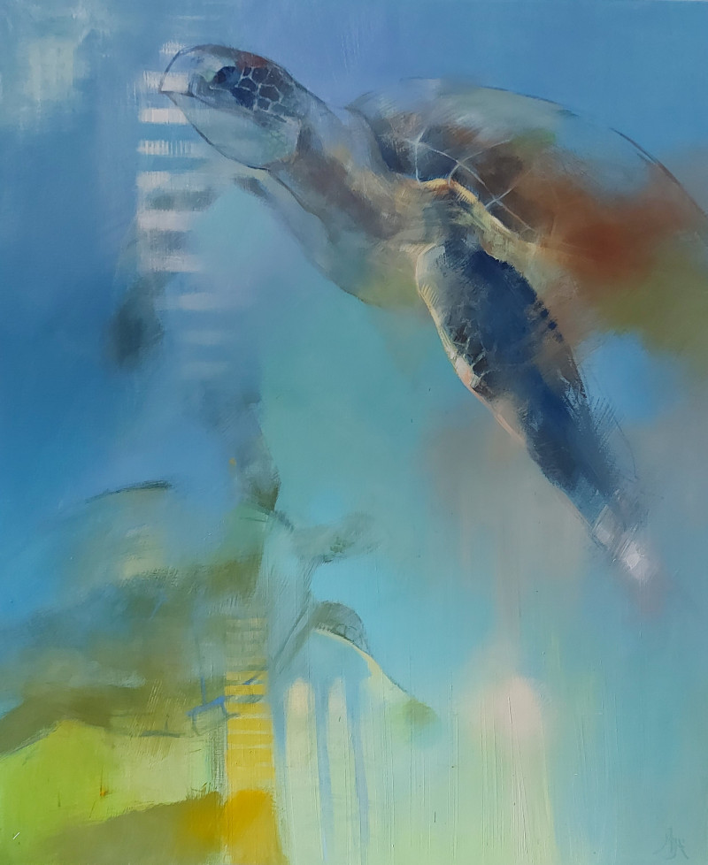 Aistė Jurgilaitė tapytas paveikslas Vėžlio svajonė, Animalistiniai paveikslai , paveikslai internetu