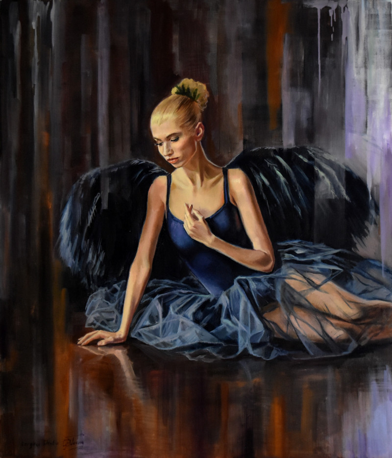 Serghei Ghetiu tapytas paveikslas The narcissism of the black swan, Tapyba su žmonėmis , paveikslai internetu
