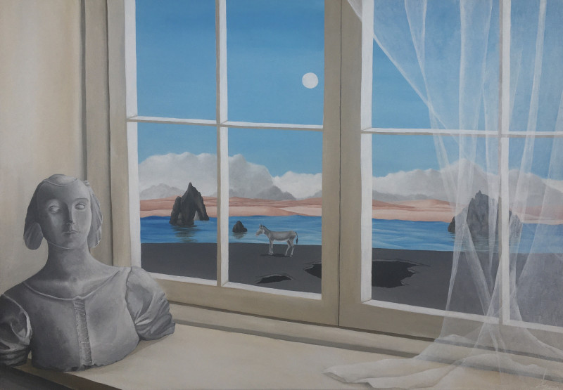 Emilija Šileikaitė tapytas paveikslas Pro J. Vienožinskio menų fakulteto langą, Išlaisvinta fantazija , paveikslai internetu