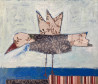 Robertas Strazdas tapytas paveikslas Lyg rūkas, lyg ne. Bet paukštis tikrai, Animalistiniai paveikslai , paveikslai internetu