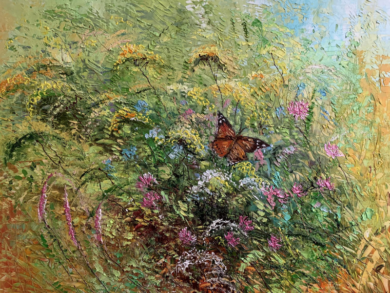 Nijolė Grigonytė-Lozovska tapytas paveikslas Liepžiedžių kvapas, Gėlės , paveikslai internetu