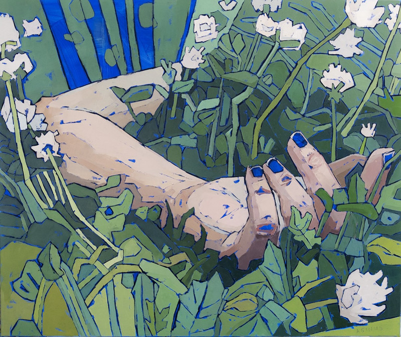 Kristina Asinus tapytas paveikslas Girdžiu, kaip vėjui rūpi žemė, Žolynų kolekcija , paveikslai internetu