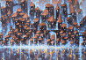 Aurelijus Langvinis tapytas paveikslas Moonlight City Never Sleeps, Fantastiniai paveikslai , paveikslai internetu