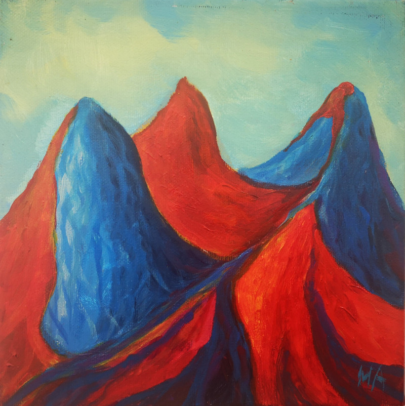 Mountains of dreams. Norway original painting by Marius Abramavičius-Neboisia. Landscapes