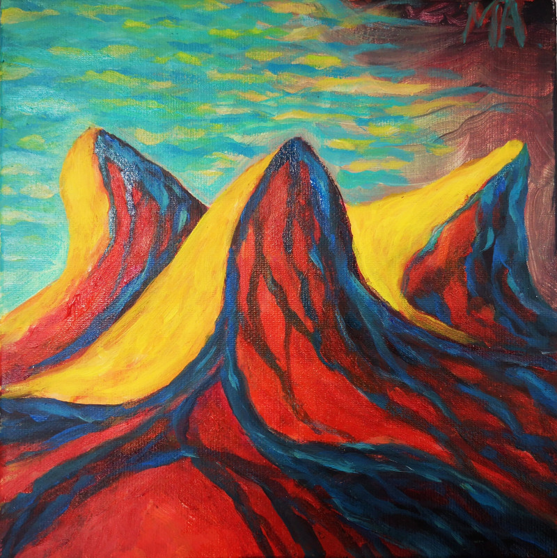 Marius Abramavičius-Neboisia tapytas paveikslas Sapnų kalnai 3, Miniatiūros - Maži darbai , paveikslai internetu