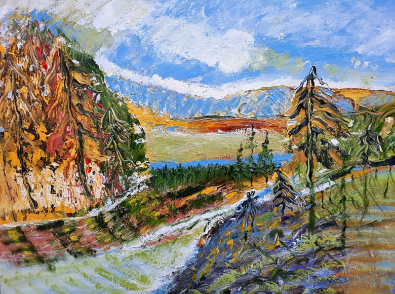 The slopes of the Nemunas original painting by Gitas Markutis. Landscapes