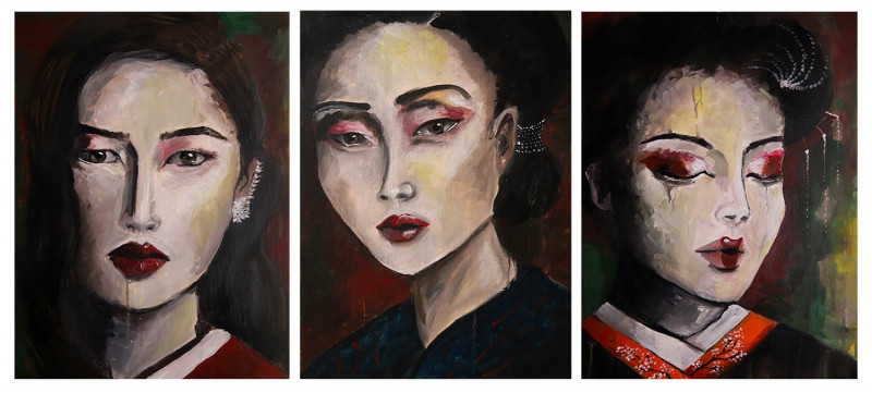 Agnė Mitkutė tapytas paveikslas Damos, Moters grožis , paveikslai internetu