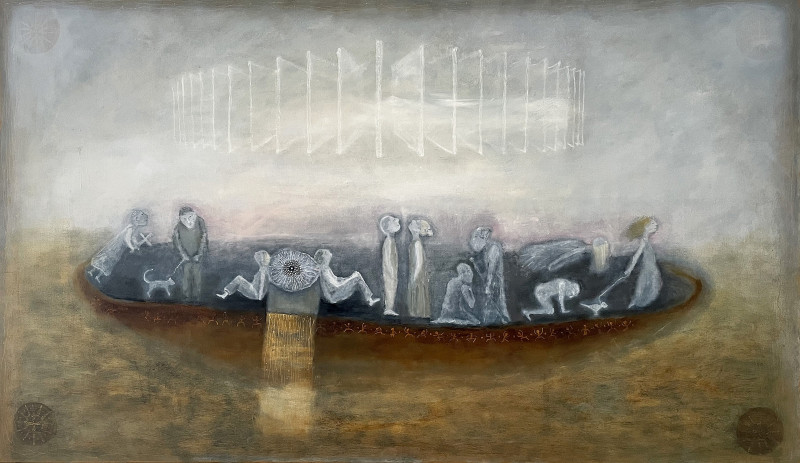 Inga Dambrauskienė tapytas paveikslas Nojaus erdvėlaivis, Fantastiniai paveikslai , paveikslai internetu
