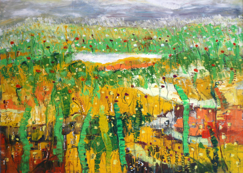 Inga Dambrauskienė tapytas paveikslas Ievos pieva, Peizažai , paveikslai internetu