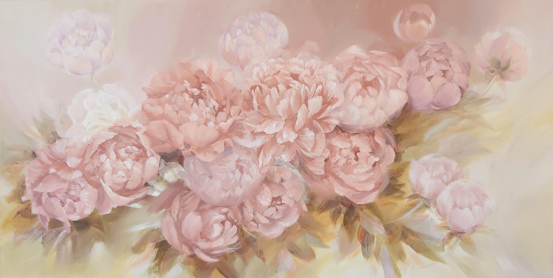 Lidija Skačkauskaitė-Kuklienė tapytas paveikslas Sena rožinė, Gėlės , paveikslai internetu