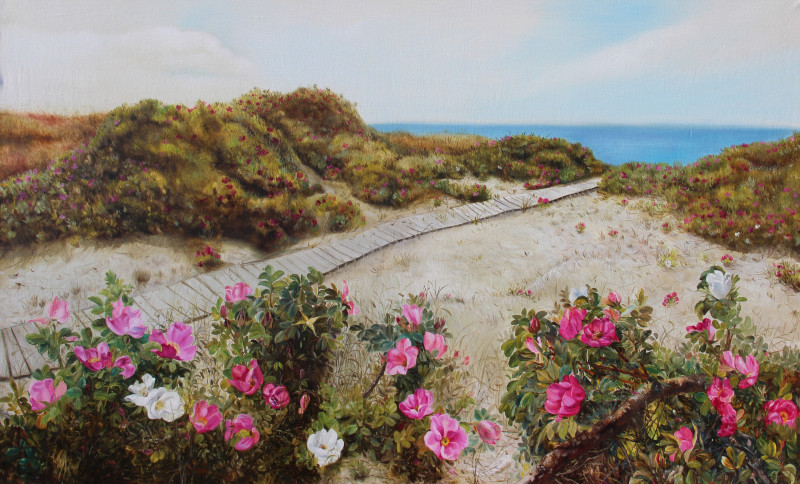 Onutė Juškienė tapytas paveikslas Žydinti pakrantė, Peizažai , paveikslai internetu