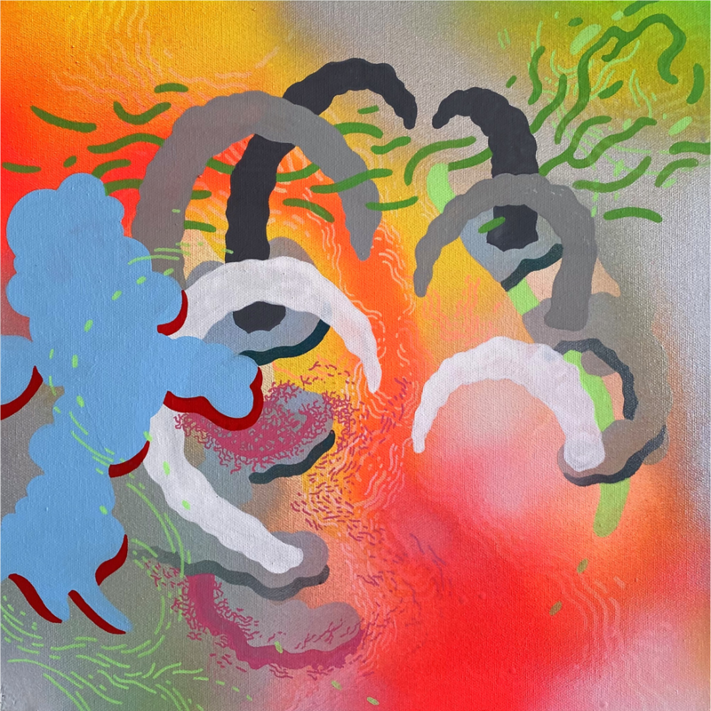 Aglaja Ray tapytas paveikslas Biologinės mašinos, Abstrakti tapyba , paveikslai internetu