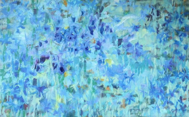 Ugnius Motiejūnas tapytas paveikslas Rugiagėlynas, Gėlių kalba , paveikslai internetu