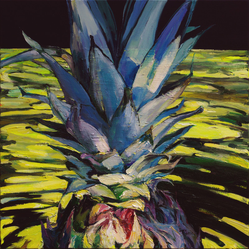 Pineapple original painting by Sigitas Laurinavičius. Splash Of Colors