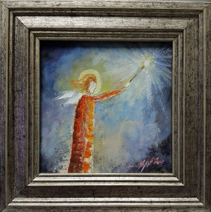Voldemaras Valius tapytas paveikslas Nešantis šviesą, Angelų kolekcija , paveikslai internetu