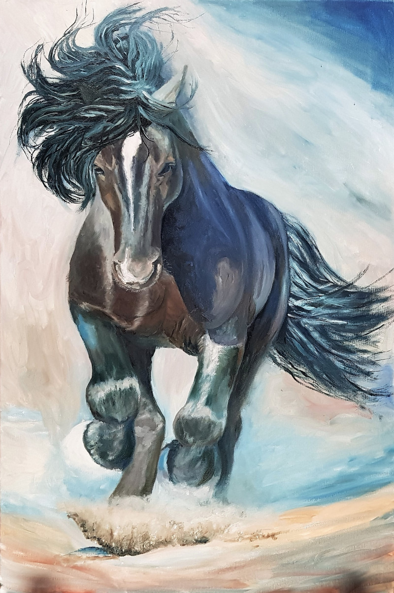 Mantas Naulickas tapytas paveikslas Dulkės ir vėjas, Animalistiniai paveikslai , paveikslai internetu