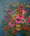 Lidija Dailidėnienė tapytas paveikslas Vaza, Gėlės , paveikslai internetu