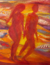 Saulius Kruopis tapytas paveikslas Seaside walk for two, Jūros , paveikslai internetu