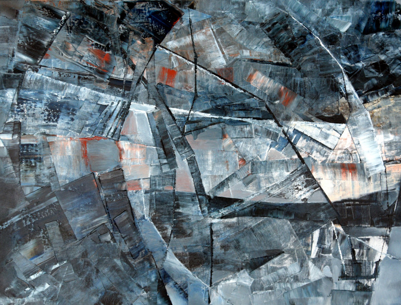 Lina Urbanavičienė tapytas paveikslas Žiema, Abstrakti tapyba , paveikslai internetu
