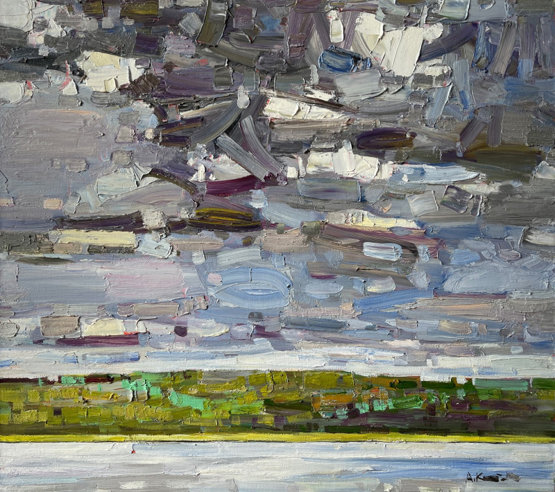 Arvydas Kašauskas tapytas paveikslas Prie ežero, Peizažai , paveikslai internetu