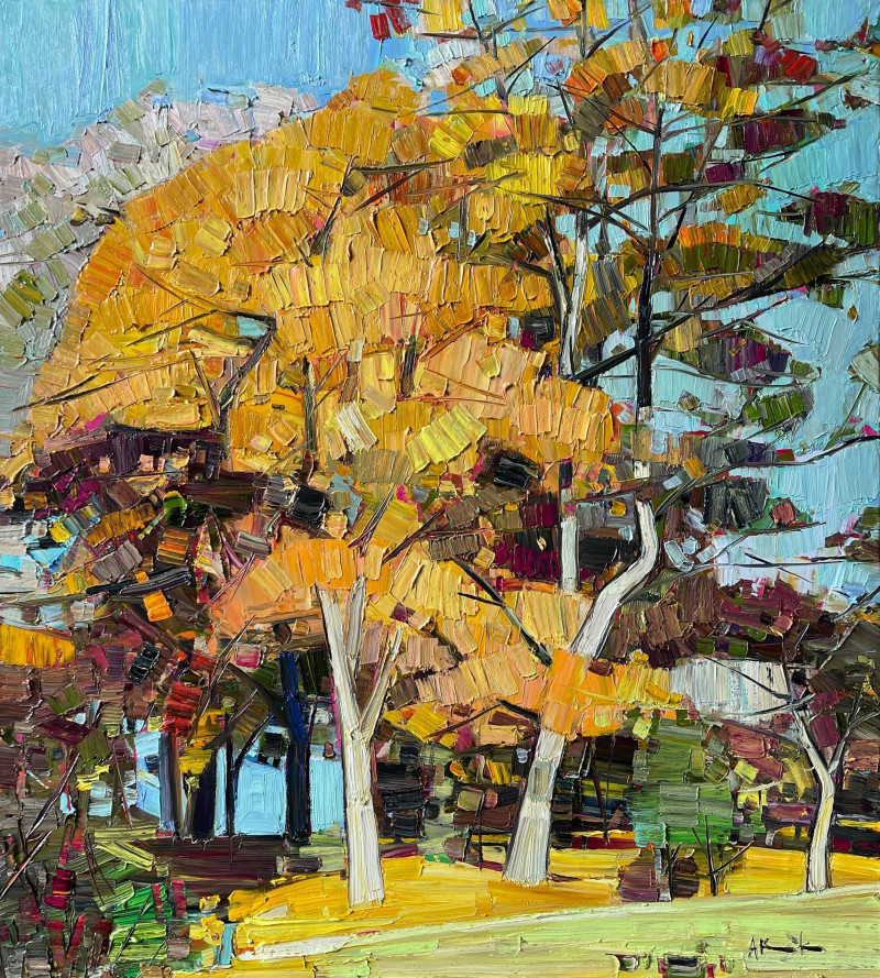 Autumn II original painting by Arvydas Kašauskas. Landscapes