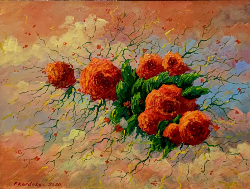 Flowers original painting by Petras Kardokas. Flowers